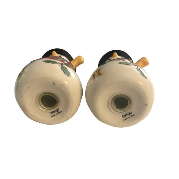 VINTAGE SANGO 1990's Snowman Salt & Pepper Shakers Christmas Xmas Winter - Picture 6 of 6